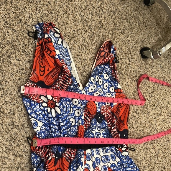 Stella McCartney Dress Size 36 US 2 Blue Red Floral Geometric Print - Picture 11 of 13